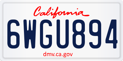 CA license plate 6WGU894