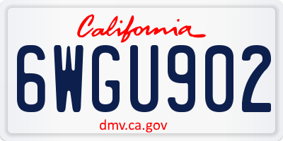 CA license plate 6WGU902