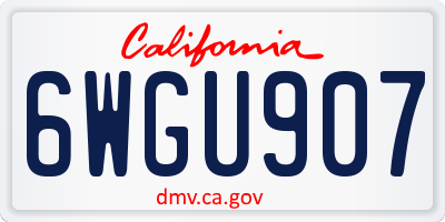 CA license plate 6WGU907
