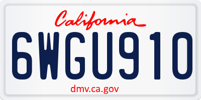 CA license plate 6WGU910