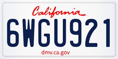 CA license plate 6WGU921