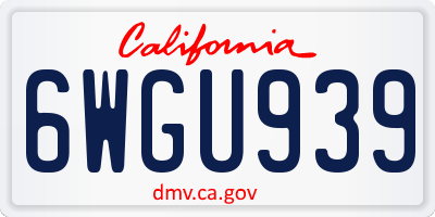 CA license plate 6WGU939