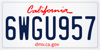 CA license plate 6WGU957