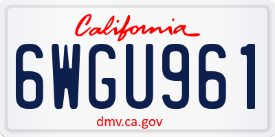 CA license plate 6WGU961