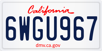 CA license plate 6WGU967