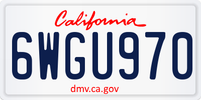 CA license plate 6WGU970