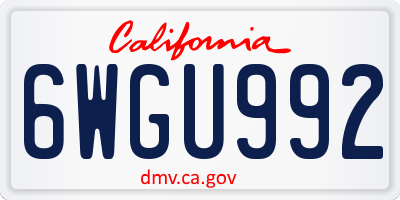 CA license plate 6WGU992