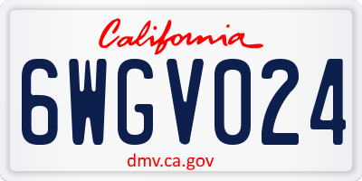 CA license plate 6WGV024