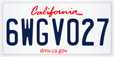 CA license plate 6WGV027