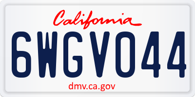 CA license plate 6WGV044