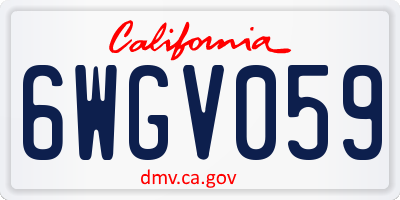CA license plate 6WGV059