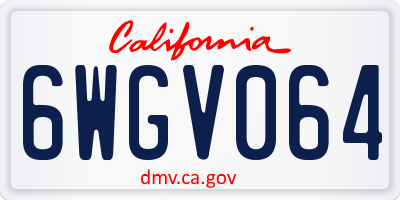 CA license plate 6WGV064