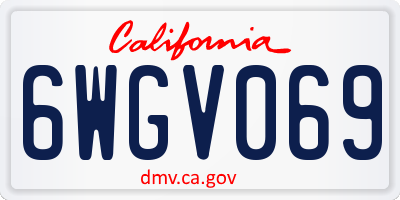 CA license plate 6WGV069