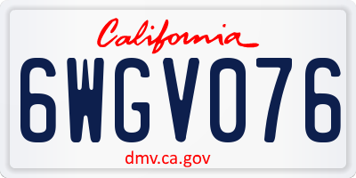 CA license plate 6WGV076