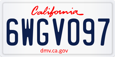 CA license plate 6WGV097