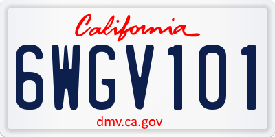 CA license plate 6WGV101