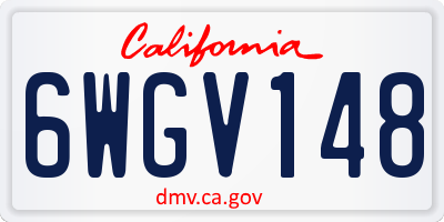 CA license plate 6WGV148