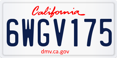 CA license plate 6WGV175