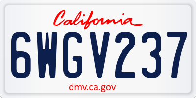 CA license plate 6WGV237