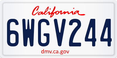 CA license plate 6WGV244