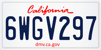 CA license plate 6WGV297