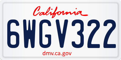 CA license plate 6WGV322
