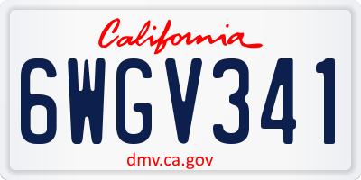 CA license plate 6WGV341