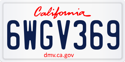 CA license plate 6WGV369