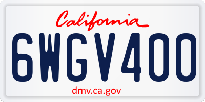 CA license plate 6WGV400