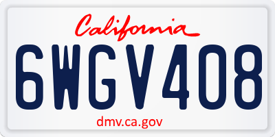 CA license plate 6WGV408