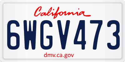 CA license plate 6WGV473