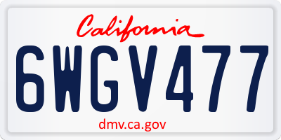 CA license plate 6WGV477