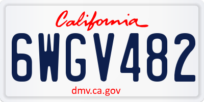 CA license plate 6WGV482