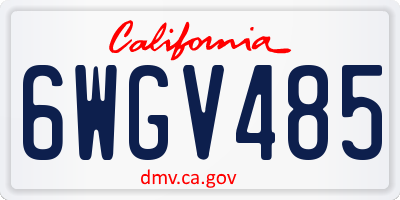 CA license plate 6WGV485