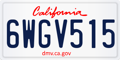CA license plate 6WGV515