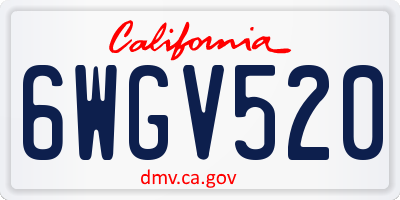 CA license plate 6WGV520