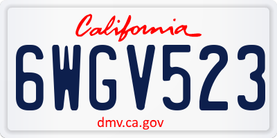 CA license plate 6WGV523