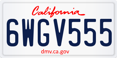 CA license plate 6WGV555