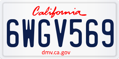 CA license plate 6WGV569
