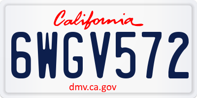 CA license plate 6WGV572