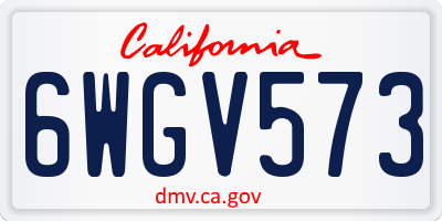 CA license plate 6WGV573