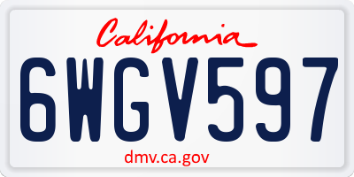 CA license plate 6WGV597