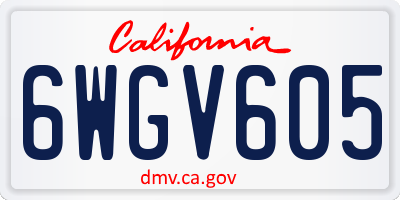 CA license plate 6WGV605