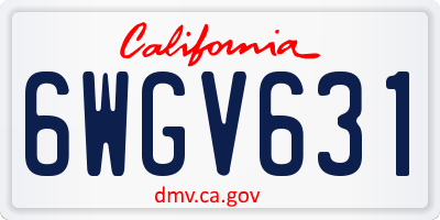 CA license plate 6WGV631