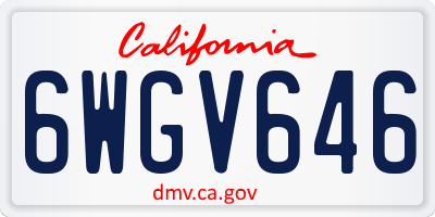 CA license plate 6WGV646