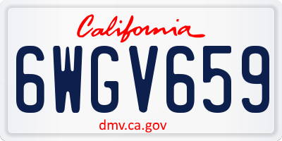CA license plate 6WGV659