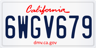 CA license plate 6WGV679