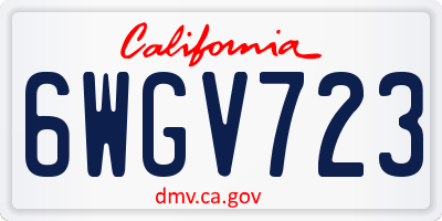 CA license plate 6WGV723