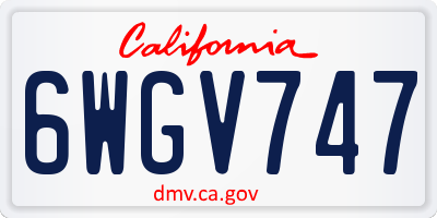 CA license plate 6WGV747