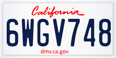 CA license plate 6WGV748